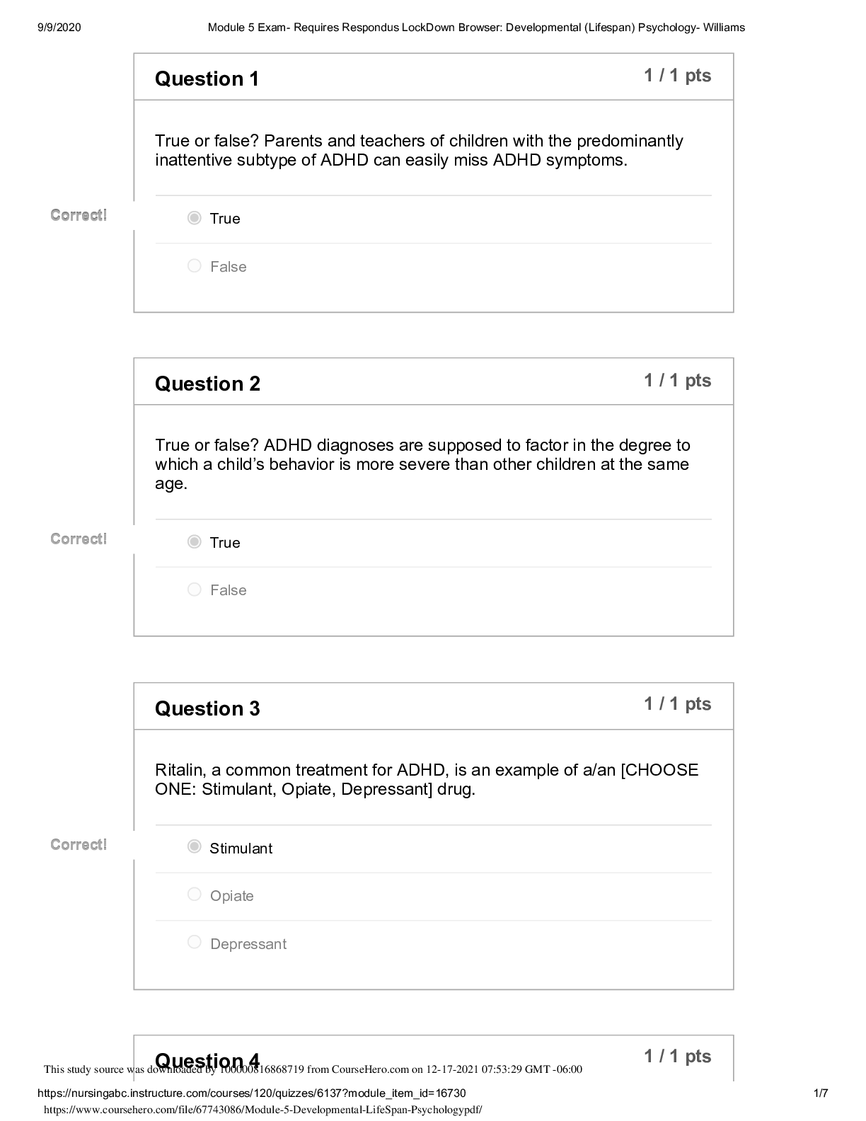 Preview image of Module 5 Developmental Life Span Psychology document